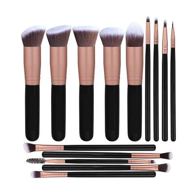 Customs Logo Vegan 14pcs Wood Handle Makeup Brush Set for Beauty Girl Maquillaje Make Up Brushes Hot Selling 2020